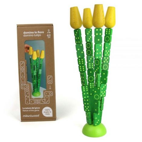 Domino Tulips, cu piese stivuibile din lemn, Milaniwood - imagine 7